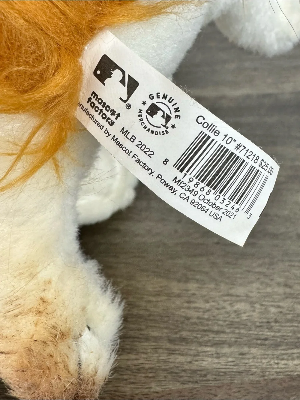Mascot Factory Houston Astros MLB Collie Dog Plush Toy Animal Brown White